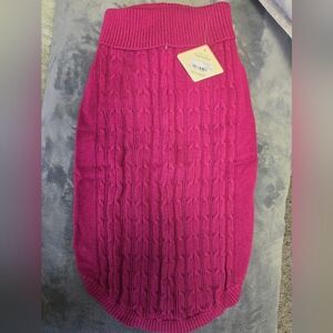 St John's Bark Dog Cable Knit Sweater Pink XXL NWT